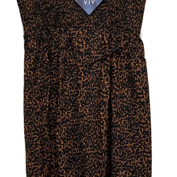NEW size 2X Ava & Viv dress brown black smocked bodice sundress - Picture 4 of 5